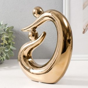 Фигурка керамика «Абстракция. Отцы и дети», золото, 17x5.5x19.5 см