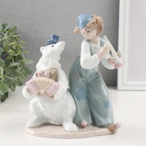 Фигурка керамика «Клоун с медведем», 10.5x15x18.5 см