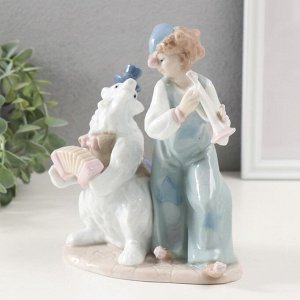 Фигурка керамика «Клоун с медведем», 10.5x15x18.5 см