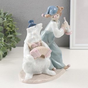 Фигурка керамика «Клоун с медведем», 10.5x15x18.5 см