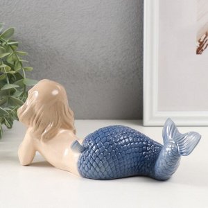 Фигурка керамика «Маленькая русалка с голубым хвостом», 6.5x20.5x9 см
