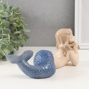 Фигурка керамика «Маленькая русалка с голубым хвостом», 6.5x20.5x9 см