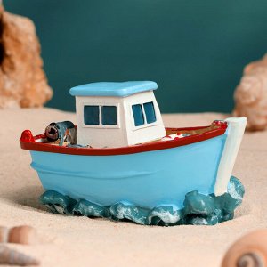 Сувенирная модель корабля «Рыбацкое судно у рифов», фигурка полистоун, 10x6x6 см
