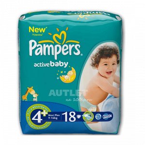 PAMPERS Подгузники Active Baby Maxi Plus Стандартная Упаковка 18