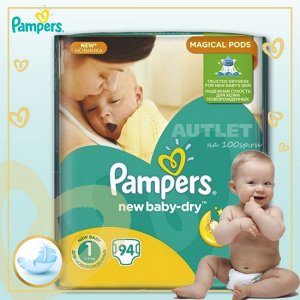 PAMPERS Подгузники New Baby-Dry Newborn Упаковка 94