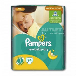 PAMPERS Подгузники New Baby-Dry Newborn Упаковка 94