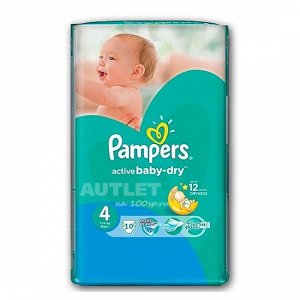 PAMPERS Подгузники Active Baby-Dry Maxi Микро Упаковка 10