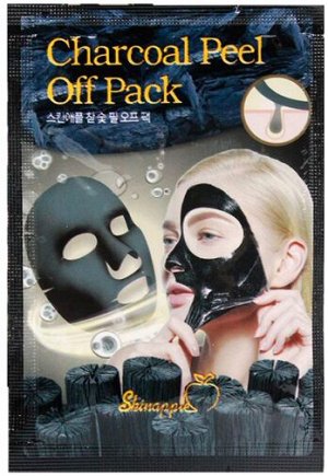 SkinApple Маска пленка для лица против черных точек с древесным углем Charcoal Peel Off Pack, 1 уп. (10 г*20 шт.)