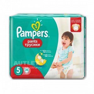 PAMPERS Подгузники-трусики для мальчиков и девочек Junior (12-17кг) Упаковка 28