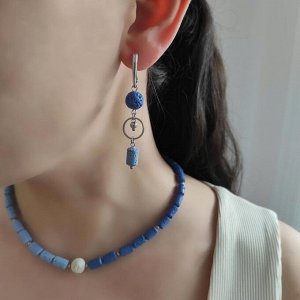 Серьги из сине-голубого вулканита