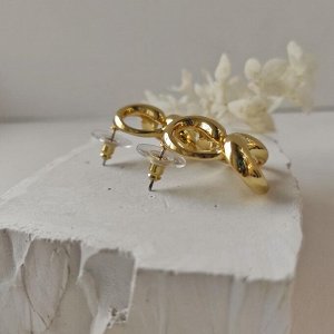 Серьги базовые в позолоченой фурнитуре