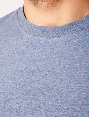 Футболка slim fit  из премиального хлопка с эффектом меланж синий меланж