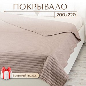 Покрывало евро, 220х200 см, 100% полиэстер, стеганое, Silvano, Жатка Элит, песочное, 334309-1