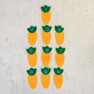 Обучающие счёту элементы "Морковка" из фетра, размер 1 шт 13*6,5