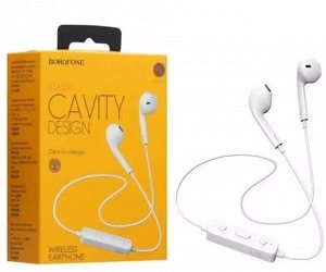 Наушники вставные Borofone bluetooth 4.2 с микрофоном белый