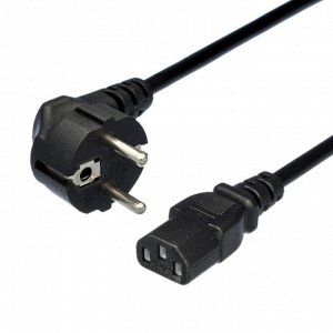 Кабель питания GoPower евровилка CEE 7/7-C14 (f) 1.2м ПВХ 0.75мм черный