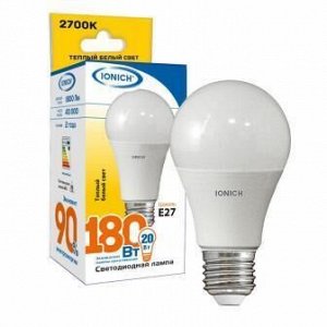 Лампа светодиодная IONICH A60 20Вт 2700К E27