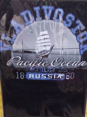 Союз Восток :Владивосток Парусник и Мост:CottonМуж.,чёрный L