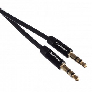 Кабель AUX GoPower Jack 3.5mm (m)-Jack ) 2.0м черный