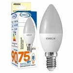 Лампа светодиодная IONICH &quot;свеча&quot; C37 8Вт 4000К E14