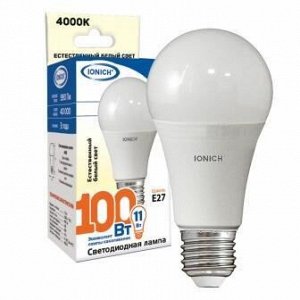 Лампа светодиодная IONICH A60 11Вт 4000К E27