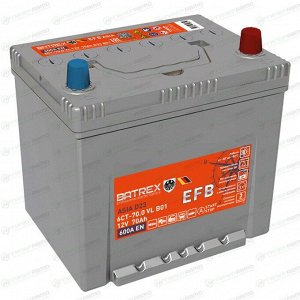 Аккумулятор Batrex Asia Q-85/90D23L, 70Ач, CCA 600А, обслуживаемый, технология EFB, арт. 4610082700352