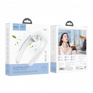 Вентилятор портативный на шею Hoco HX23 Spirit neck hanging fan, Белый 4000mAh
