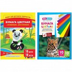Цветная бумага двухсторонняя А4 10л. 10цв., &quot;Волшебная&quot; (золотой, серебряный цвет)