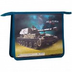 Папка для тетрадей 2 отделения, А5, ArtSpace &quot;Военная техника&quot;, пластик, на молнии