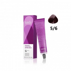 Стойкая крем краска для волос тон 5/6 светлый шатен фиолетовый Londa Color 60 мл