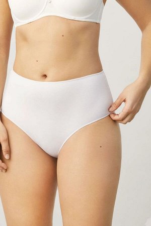 19642 High waist Трусы высокие Белый, Телесный, Черный