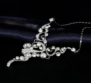 Комплект ожерелье и серьги с кристаллами