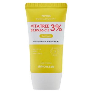 Витаминизированный солцезащитный крем ShinCos.Lab Vita Tree B3/В5/В6/С/Е 3% Sun Cream SPF50+/PA++++, 75мл