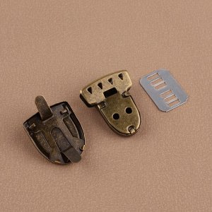 Застёжка для сумки, 4x3 см, цвет бронзовый