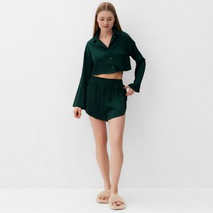 Комплект (сорочка, шорты) женская MINAKU:, Home collection цвет изумруд.