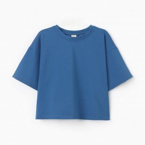 Футболка укороченная женская MINAKU OVERSIZE FIT: цвет электро