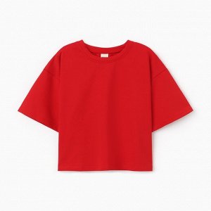 Футболка укороченная женская MINAKU OVERSIZE FIT: цвет фуксия