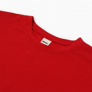 Футболка укороченная женская MINAKU OVERSIZE FIT: цвет фуксия