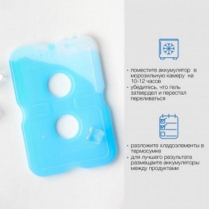 Аккумулятор холода гелевый «Мастер К», 200 мл, хладоэлемент для термосумок,17.8x12x1.3 см