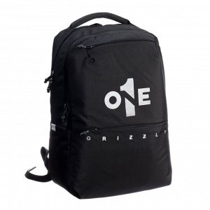 Рюкзак молодёжный 43x29x15 см, Grizzly, эргономичная спинка, отделение для ноутбука, чёрный