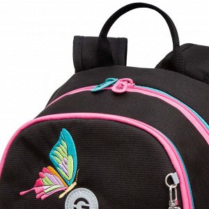 Рюкзак школьный GRIZZLY с карманом для ноутбука 13", жесткой спинкой, двумя отделениями, для девочки