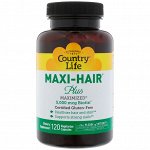 Country Life, Maxi Hair Plus, 120 растительных капсул