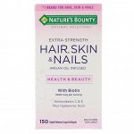 Natures Bounty, Optimal Solutions, Hair, Skin &amp; Nails, Extra Strength, 150 быстрорастворимых мягких капсул