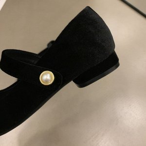 Замшевые туфли на низком каблуке, бежевый