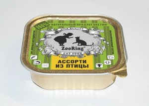 ZR Консервы для кошек паштет "АССОРТИ из ПТИЦЫ"  100гр. 1*16шт.