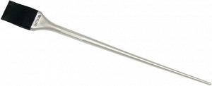 Кисть-лопатка DEWAL для окрашивания прядей, силиконовая, черная с белой ручкой