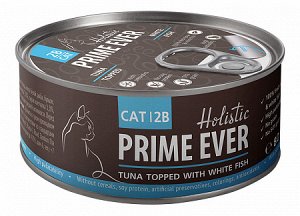 Prime Ever 2B Тунец с белой рыбой в желе влажный корм для кошек жестяная банка 0,08 кг