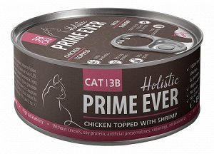 Prime Ever 3B Цыпленок с креветками в желе влажный корм для кошек жестяная банка 0,08 кг