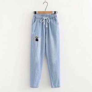 Джинсовые брюки цвет: ГОЛУБОЙ С 3 КОШКАМИ