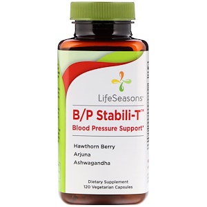 LifeSeasons, B/P Stabili-T, поддержка при кровяном давлении, 120 вегетарианских капсул